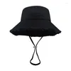 Basker utomhus hink hatt med justerbar hakre rep frige design sommar solproof fiskare för vuxen