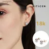 Stud VITICEN Au750 Pure Gold Ear Studs For Women Gifts Exquisite Original Jewelry Real 18k Gold 7-8mm Natural Pearl Fashion EarringsC24319