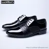 Schoenen Luckman 2019 Spring herfst Business Shoes Plus Size EUR 47 Oxford Patent Leather Men's Shoes Laceup Flats schoenen Black LMS002