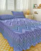 Spódnica z łóżkiem etniczny abstrakcyjne zygzakowate paski elastyczne paski z poduszkami z poduszkami materaca pokrywa pościeli arkusz zestaw