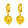 Stud Earrings Gold Shop With 999 Real Fortune Prosperous Temperament Flower And Leaf Eardrop Solid