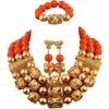 Ensemble collier et boucles d'oreilles en corail artificiel blanc, bijoux de mariage africain, perles nigérianes