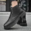 HBP Non-Brand High top Mens Leather shoes Waterproof Chunky Ankle Boots Oxford Dress Boots Casual Business Work Daily Shoes for Men