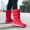 Boots Chaussures pour femme Chunky Women's Snow Boots Half High Moon Plateforme Mid Calf Toe Round Big Red Imperproof avec vente de livraison gratuite