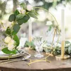 Party Supplies 5Pcs Metal Curved Base Floral Hoop Centerpiece Kit For Table Gold Wreath Rings With Stands Decorations