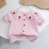 T-shirty Baby Girls Bluzki Dzieciowe Strberry Druku