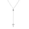 Collier classique et Simple avec pendentif croix pour femmes, en or 14 carats, longue chaîne en cristal et Zircon, ras du cou, à la mode, bijoux cadeaux de fête pour dames