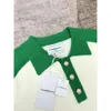 24SS Casablanca Mężczyźni Króla Polos Koszulka Nowa produkt projektant wełniany przycisk Kolor Blokowanie dzianiny koszulka polo Casual Versatile Pullover T-shirt Sweter Casablanc Tops