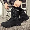 Bottes 2024 Chaussures Pour Hommes Hommes Militaire Désert Combat Hommes Camping En Plein Air Confortable Homme Tactique Botte Chaud En Peluche Fourrure Hiver