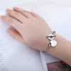 style Heart-shaped Bracelet Proverbs Pendant for Women Gift Metal Brand Designbracelets Fashion Female Gold Jewelry Gifts