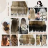 Extensões de cabelo humano fita completa em extensões de cabelo humano mulheres negras 100% real remy cabelo humano trama adesiva cola para salão de beleza de alta qualidade
