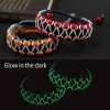 Paracord Adjustable Survival Emergency Glow in the Dark 550 Paracord Bracelet Parachute Cord Bracelet Wristband Camping Hiking Handmade