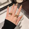 New rose gold wide riveted silver couple narrow hip hop retro rings high quality classic designer plated jewelry for men women casual travel holiday ornaments gift