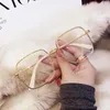 Sunglasses Fashion Vintage Square Glasses Glitter Metal Frame Women Anti Blue Light Eye Unisex Eyewear Optical Spectacle Eyeglass