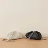 Totes Women Leather Chain Niche White Shoulder Dumpling Fold Female Bag 2024 Trendy Cloud High Quality Designer Handbag And Purse