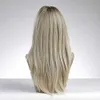 Synthetische pruiken La Sylphide Blonde pruik met pony Lang recht Goede kwaliteit Synthetische pruiken voor dames Dagelijks Natuurlijk hittebestendig haar 240328 240327