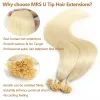 Extensions MRS HAIR U tip Bondings Extensions Fusion Hair Extensions Nail Tips Human Hair Extensions Italiana Keratin Hair 1g/pc 50g/pack