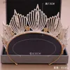 Tiara's Bruid Kristal Steentjes Kronen Zilver Kleur Grote Tiara's Vrouwen Bruidsverkiezing Bruiloft Haaraccessoires Koningin Kroon Haar Sieraden Y240319