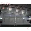 Utomhusaktiviteter 8x2,5 m vit uppblåsbar hinderbana, anpassat bouncy castle med hinder leksaker