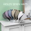 Hooks Decorative Hat Stand Acrylic Holder Set för rymdbesparande Organisation Sovrumsgarderob Office Storage Rack Display