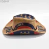 Wide Brim Hats Bucket Nouveau papier Str Western Cowboy Hat pour femmes hommes Classic American Flag Cowgirl Cap Panama Jazz Sombrero Hombre 240319