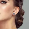 Stud 2023 Brand New 925 Silver Earring Original Brand Round Rose Gold Earrings Hoop Type Fashion Women Exquisite Stud Earrings GiftC24319