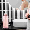 Liquid Soap Dispenser 650 Ml Hand Bottle With Pump Shampoo Handwashing Fluid Pink Travel