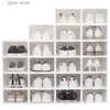 Portaoggetti Scaffali Consegna gratuita di scarpe sportive in plastica trasparente sandali scatole per scarpe scorrevoli armadietti per la casa staffe per la casa staffe per scatole per scarpe Y240319