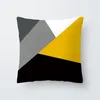 Oreiller géométrie noir jaune bleu couverture Polyester taie d'oreiller décoratif canapé S taie d'oreiller décor de fête cadeau Ba20