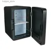 Koelkasten Diepvriezers Minikoelkast Drankkoelkast Verlichte glazen deur 6L Capaciteit Zwart L240319