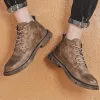 Stövlar Autumn Men Boots British Style Ankle Boots Platform Shoes Casual Business Shoes Leather Booties 2022 Winter Fur Shoes for Men