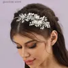 Tiaras Braut Hochzeit Haarschmuck Damen Schmuck Accessoires Mode Perlen Kopfbedeckung Handgewebte Kristall Kopfbedeckung Haarband Y240319