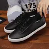 HBP Non Brand New Soft Leather Fashion Men Casual Shoes Spring Autumn Lace-Up Breathable Loafers White Black Flats Shoes Sneaker