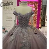 Robe Quinceanera violette scintillante, robe de bal, douce 16, perles, paillettes, glands appliqués, robe de fête d'anniversaire, 15e, 2024