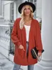 Women's Blouses Fall/Winter 2024 Fashion Casual Solid Color Loose Long Spliced Cardigan Shirt