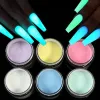 Glitter 6Box/Set Acrylic Luminous Nail Art Powder Decoration Glöd i det mörka pigmentet Fluorescerande DIY Design Naglar Tillbehör Tillbehör