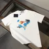 24SS早春のメンズデニムシャツショーツイタリアパリメンズハイストリートファッション半袖OS Tシャツ夏の通気性ティーL0319