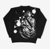 Koszulka damska mężczyźni kobiety mody streetwear czarny sweter anime dzianinowy sweter harajuku jesienne zimowe zimowe luźne luźne bawełniane sweattersl2403