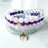 Urok bransoletki Ruberthen 6 mm mieszanka kryształy 108 Mala New Women S Amethyst Clear Quartz Kiełko Joga Duchowa biżuteria Mala L240319