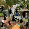 Décoration de fête Autocollants muraux de sorcière 3D Effrayant Halloween Fenêtre Lueur dans le noir Amovible pour