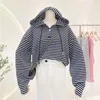 Bluza bluzy bluzy damskiej Bluzy z kapturem Spring Autumn 2024 Fashion Preppy Style retro długie rękaw Top Lose Pullover Kurtka