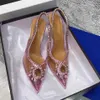 Rhinestone HBP Non-Brand European Style Silver Luxury Fancy Pumps Transparent Clear Diamond Heels