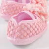 Erste Wanderer Baby Mädchen Prinzessin Schuhe und Stirnband Band Blume Mary Jane Flats Kleid Gehen für geborene Kleinkinder