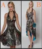 Maid of Honor Dresses 2018 Short Camo A Line Bridesmaid Dresses Sea Beach Prom Gowns Halter Kne Längd Backless Party Dress2678480