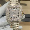 Мужские и женские элитные роскошные блестящие часы с бриллиантами Vvs Moissanite Hip Hop Iced Out Stainlwatchess Steel Механические часы