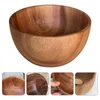 Bowls Durable Wooden Salad Bowl Smooth In Each Angle Portable And Washable Health Safety Suitable For Holding Fruits Rice