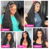 Syntetyczne peruki syntetyczne 13x4 HD Kinky Curly Lace Frontal Human Hair Peruki wcześniej Brazylijska Water Fala Water Fael 4x4 Koronki gotowe do zużycia 240329