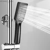 Cabezales de ducha de baño Zhang Ji Cabezal de ducha de plástico ABS que ahorra agua con soporte para manguera Cabezal de ducha de masaje negro mate Accesorios de baño Y240319