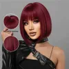 Perruques synthétiques Wig Bob Red Bob pour femmes Bob bordeaux Bob Wigs avec une perruque synthétique résistante à la chaleur à la chaleur 240328 240327