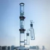 Hohe, gerade Rohr-Wasserpfeifen, 3 Kammern, Glasbong, bauen Sie eine Bong mit ASH Catcher, Beecomb Disc Perc Dab Rigs WP522